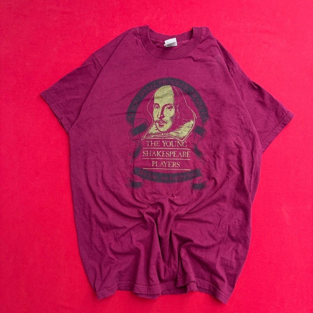 VTG 1998 Young Shakespeare Players Macbeth T-Shirt Maroon XL Fruit of the Loom